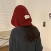 Korean-Style Hooded Scarf and Hat: Windproof, Warm, Knitted for Autumn/Winter Cycling.