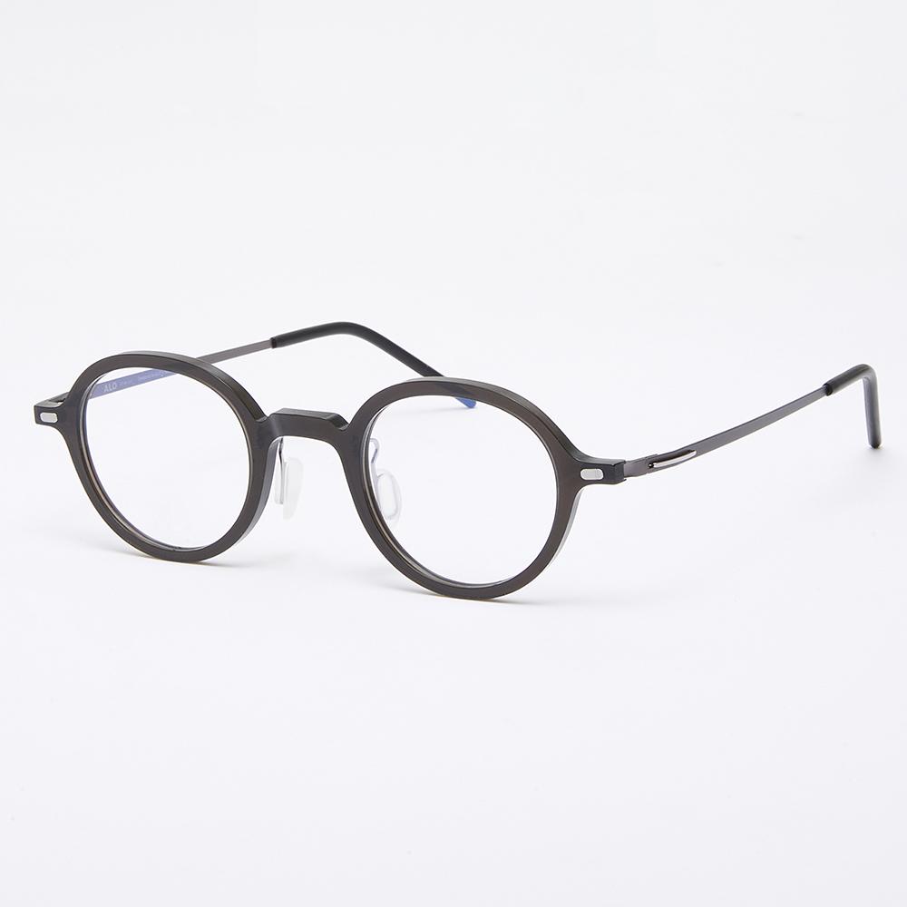 Alloaiweeo [The Air] Al5510 0910G Oriental Round Ultra-Lightweight Eyeglass Frame Black Blue Light Lens Selection