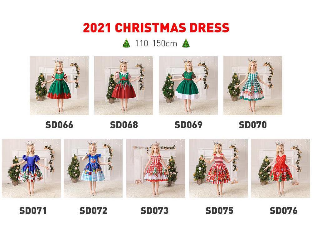 Vestido de Piano de Cetim de Desenho Animado de Natal Europeu e Americano para Meninas