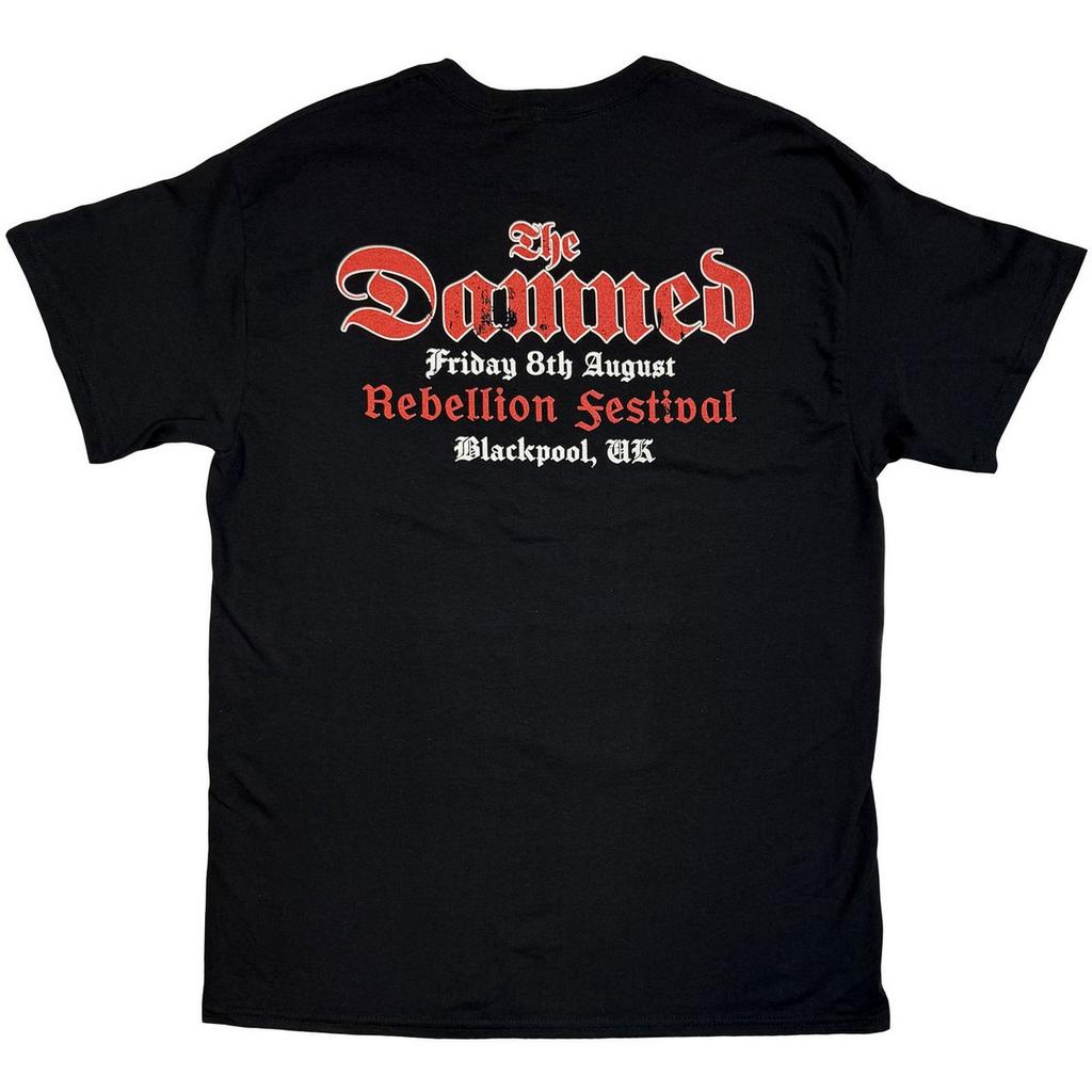 The Damned Unisex Adult Rebellion Festival 25 Skeleton Back Print T-Shirt