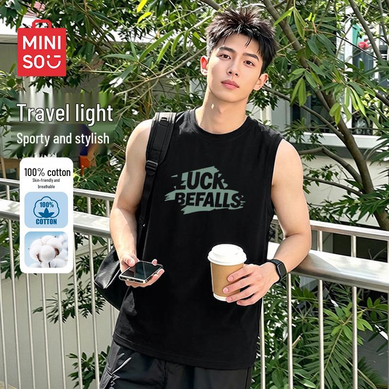 MINISO Men s Summer Loose Fit Pure Cotton Tank Top XL