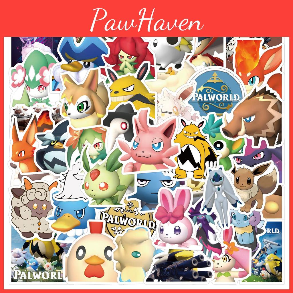 Palworld Cartoon Fantasy Creature Paru Game Stickers Cute Style Waterproof