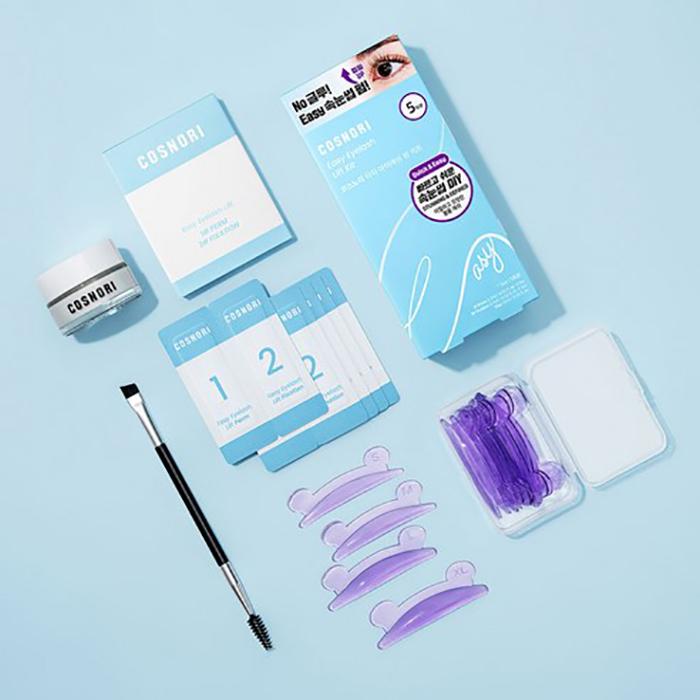 Cosnori Easy Eyelash Lift Kit – No-Glue DIY Lash Perm for Natural Curling, Korean