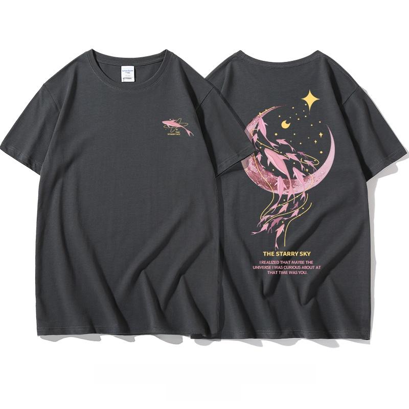 plus Size American Retro Print ort Sve T-irt Thin Loose Pure Cotton Summer Faionable f Sve Top for Women