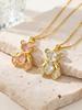 Luxury Gold Plated Cute Bear Pendant Necklace, Cubic Zirconia CZ Crystal Animal Jewelry for Women Girls Gift