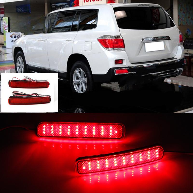 13 Car Accessories rear lamp for Toyota Highlander 2009-2011 Brake Lights bumper lamp Turn Signal warning light led auto