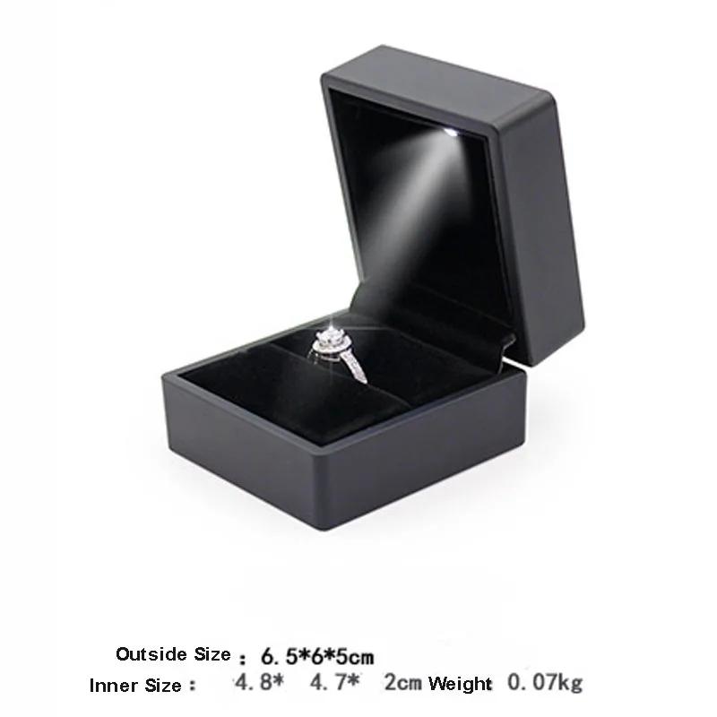 Jewelry Box with LED Light for Engagement Wedding Anniversary Festival Birthday Bracelet Ring Necklace Display Gift Boxes