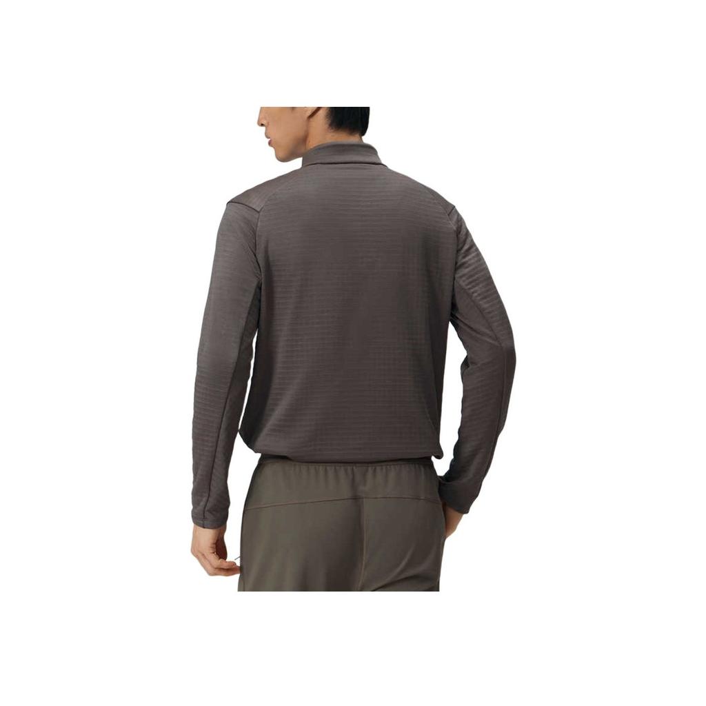 Saucony Running Training Series Breathable Comfortable Casual Half Open Long Sleeve Hoodie Men hoodies Light-Gray Brown SA2259HZ01T-CO040