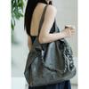 Niche Design Large Capacity Tote Bag 2025 New High Sense Pleat Drawstring Shoulder Bag Commuter Messenger Bag