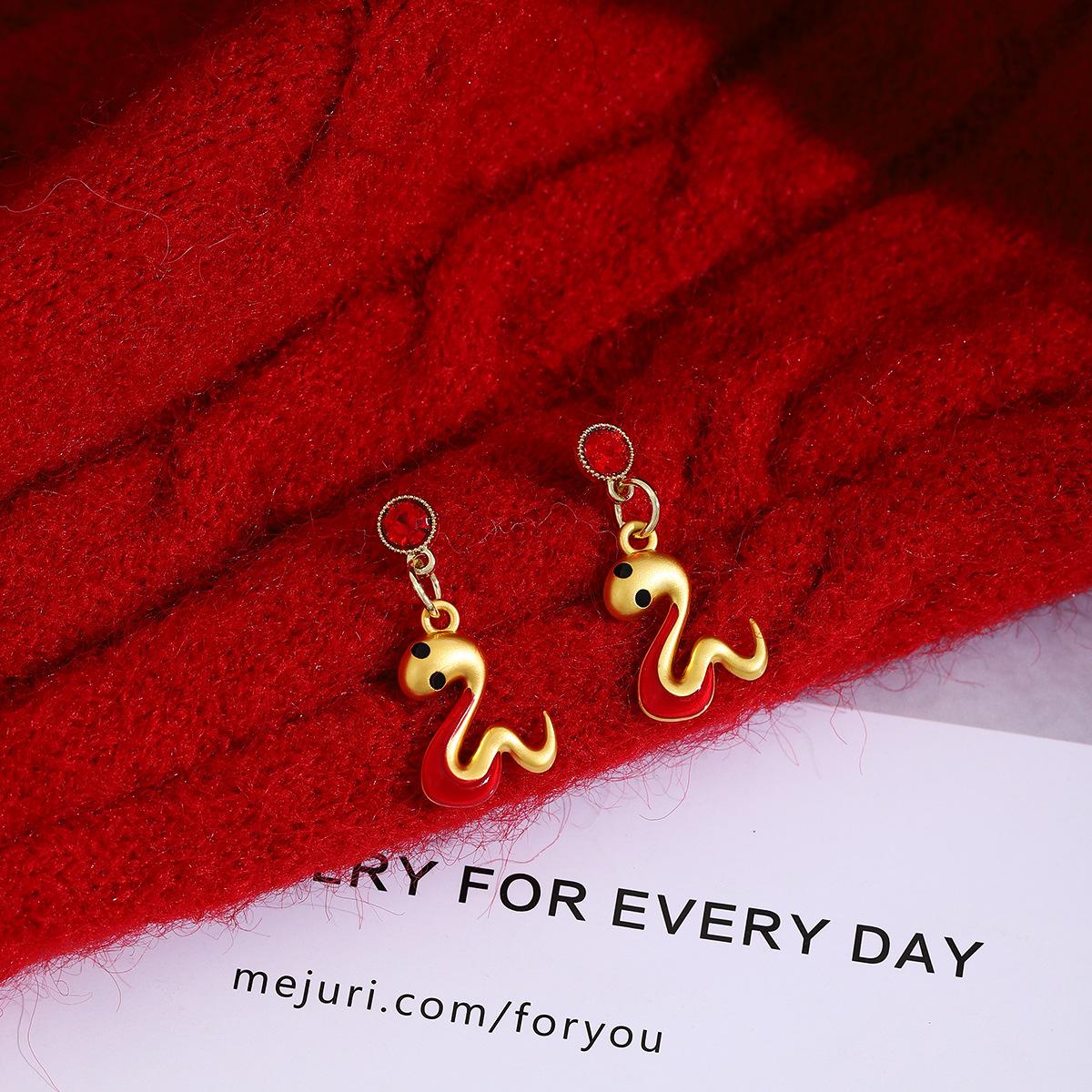 Год Змеи с бриллиантами, Серьги-змеи Зодиака, Ретро Осень и Зима, Высококачественные Модные Серьги с Характером