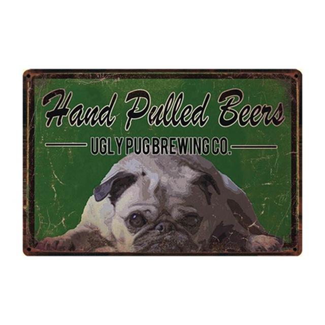 Dog Rules Bulldog Boxer Beagle Great Dane Metal Signs Lovely Tin Poster Home Decor Pub Bar Garden Wall Art Iron Tin Painting