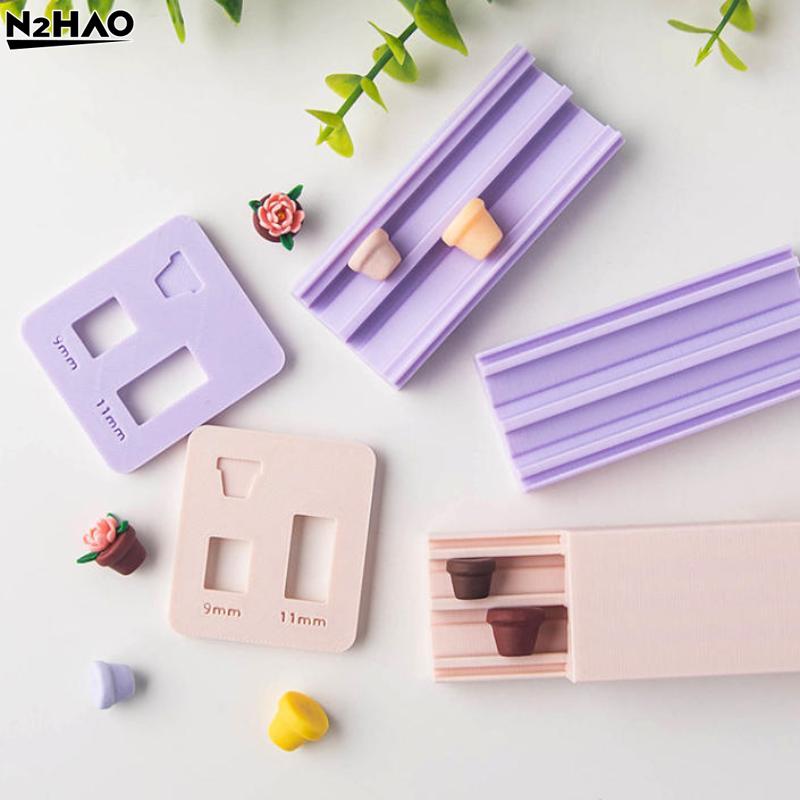 Soft Pottery Polymer Clay Flowerpot Bead Roller DIY Flowerpot Clay Mold Clay Bead Making For Earrings Pendants Jewelry Crafting