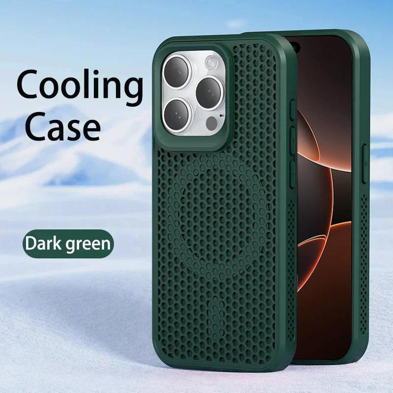 For Magsafe Wireless Charging Phone Case For iPhone 16 14 13 12 11 15 Pro Max 16 Plus Heat Dissipation Breathable Magnetic Cover
