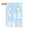 Holiday Static Window Stickers 9 Sheets Christmas Stickers, Reusable Snowflake Santa Claus Reindeer Large Collage Decor Decals for Glass Decoration,