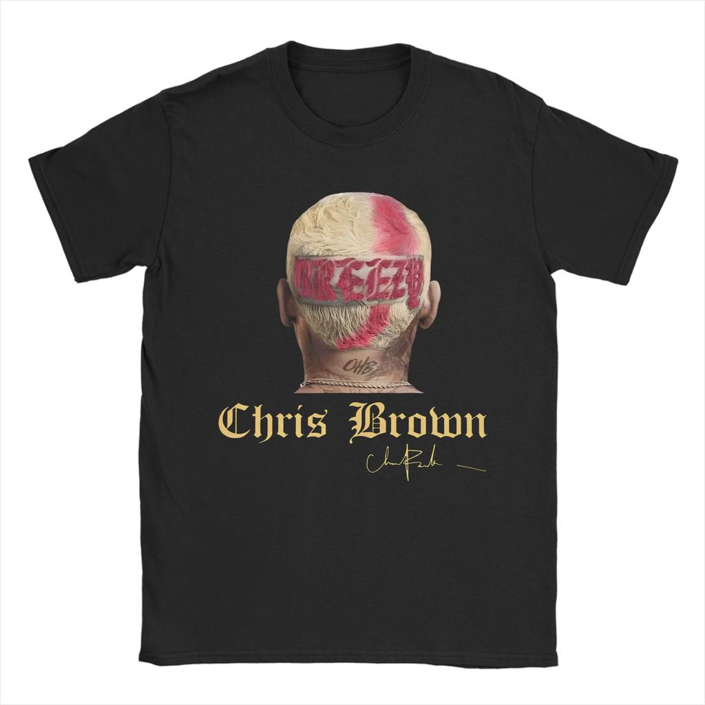 Men Rapper Chris Brown Breezy Bowl XX Tour T Shirts Pure Cotton Clothing Fashion Short Sleeve Crew Neck Tees Plus Size T-Shirts