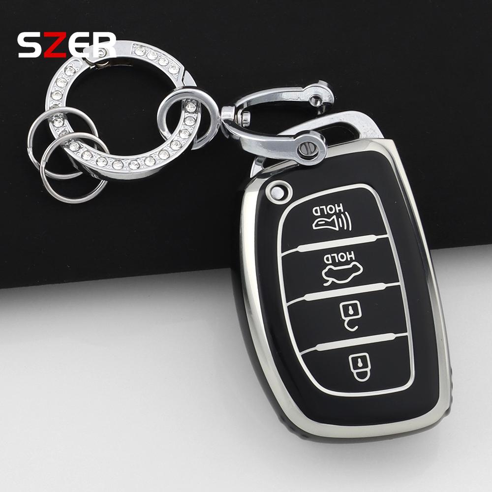 3 4 Tasten TPU Auto Smart Key Hülle Abdeckung Schlüsselanhänger Für Hyundai Tucson Santa Fe Rena Sonata Elantra Creta Ix35 Ix45 I10 I30 I40