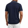 Men's Heavyweight Vintage Loose Jacquard Zip Short Sleeve Polo Shirt.