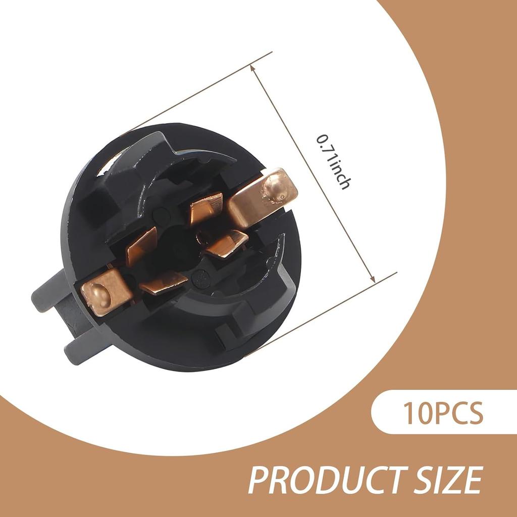10 PCS Car trument Indicator Lamp Socket, T10 Twist Lock Socket, Twist Lock Wedge License Plate Light Micro Vehicle Reading Light Adapter Lamp