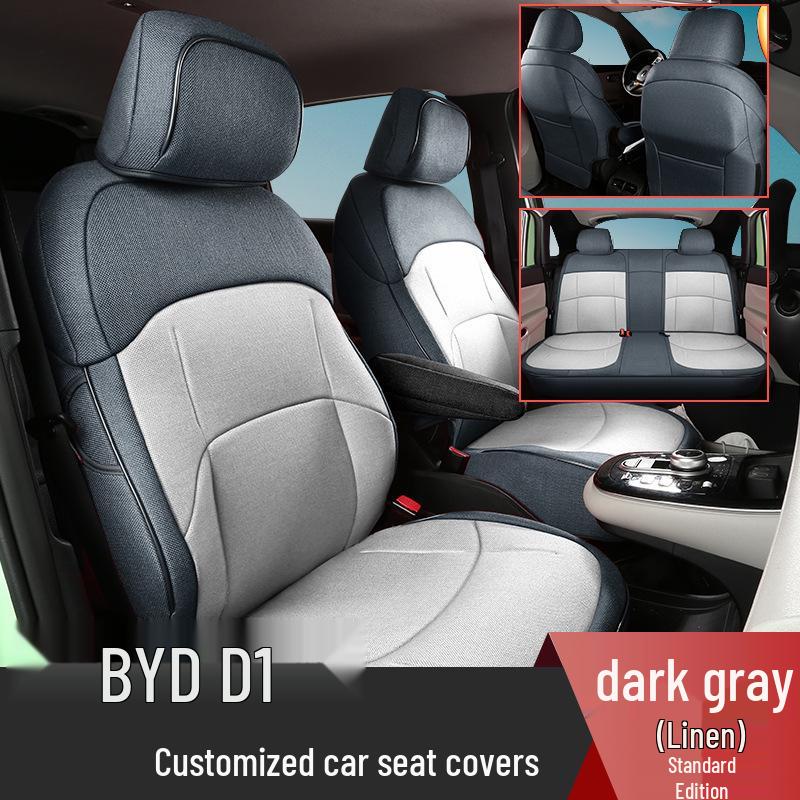 All-Season Linen Car Seat Covers for BYD D1 - Full Coverage Regular