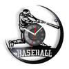 Baseball Player Silhouette Wall Art Clock Softball Vintage Vinyl Record Wall Clock Softball Club Sports Room Decor Baseball Gift