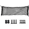 ZIMISI Car Cargo Net, Elastic Stretchable Car Trunk Cargo Storage Net with Hooks, Double-Layer Nylon Truck Organizer Mesh, Vehicle Interior