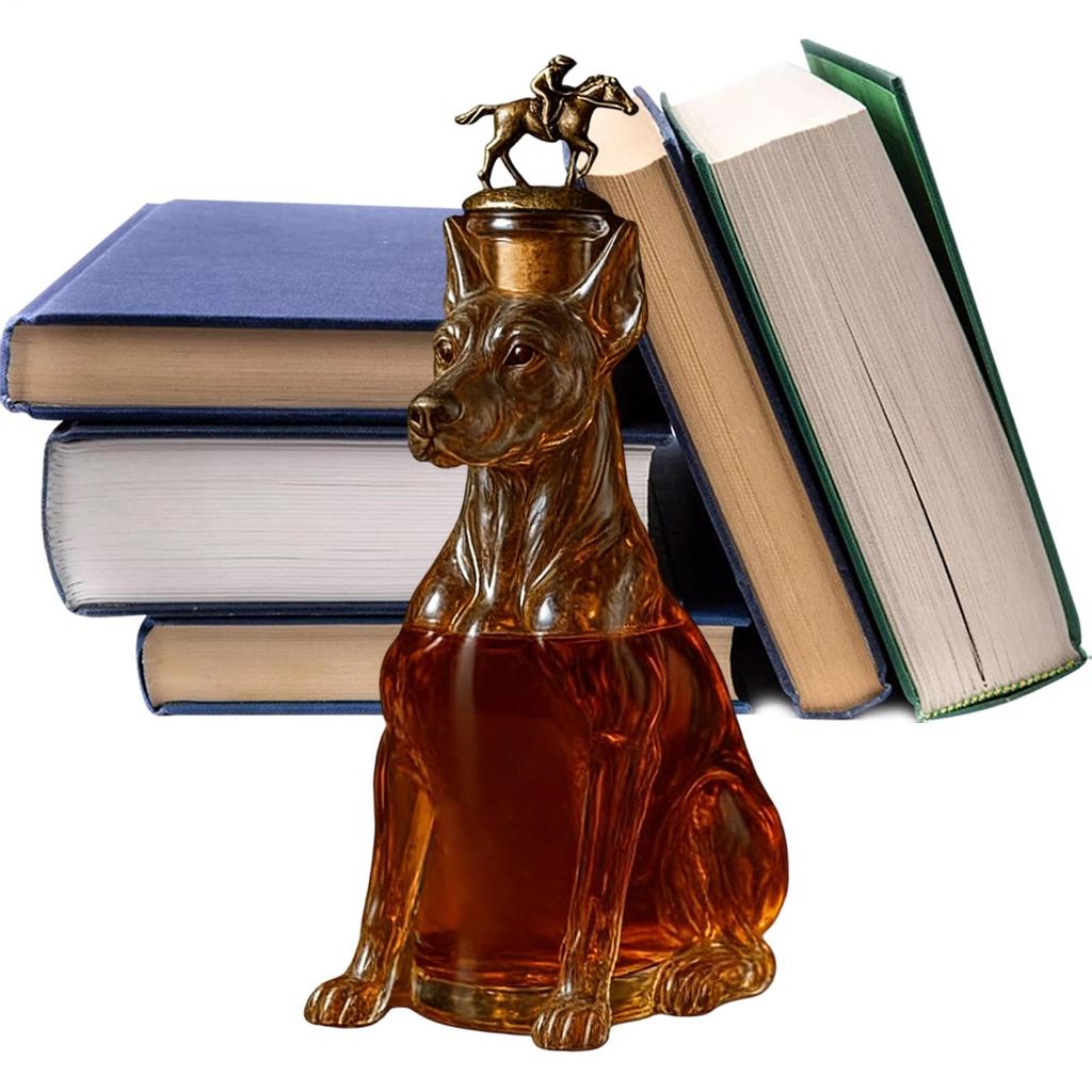 Dubin Whiskey Bottle 350ml Dog Shape Container Whiskey Glass Bottle Decoration For Home Dad Men Bar Kitchen Dining Birthday
