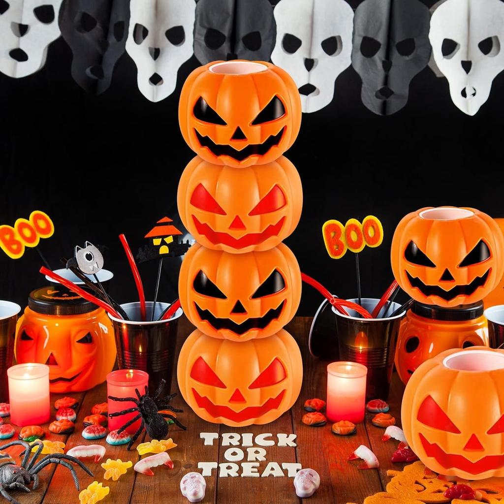 1/12Pcs Halloween Pumpkin Squeeze Cup Sensory Toys Stress Relief Pop Up Ghost Squeeze Ball Halloween Gifts For Kids Juguetes