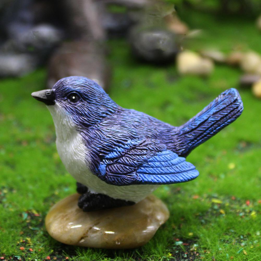 Bird Figurines with Nest Bird Statues Decorative Bird Landscape Ornaments Fairy Garden Accessories for Micro Landscape