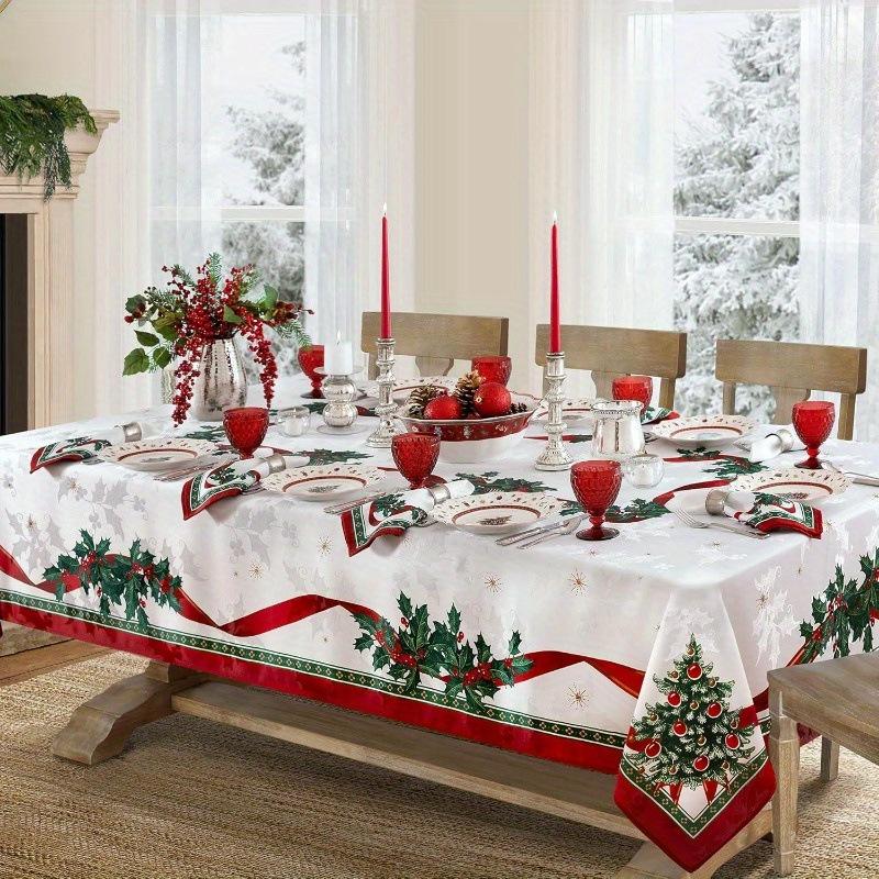 Waterproof Christmas Tablecloth Digital Print Kitchen Dining Table Decor Washable Holiday Home Decor