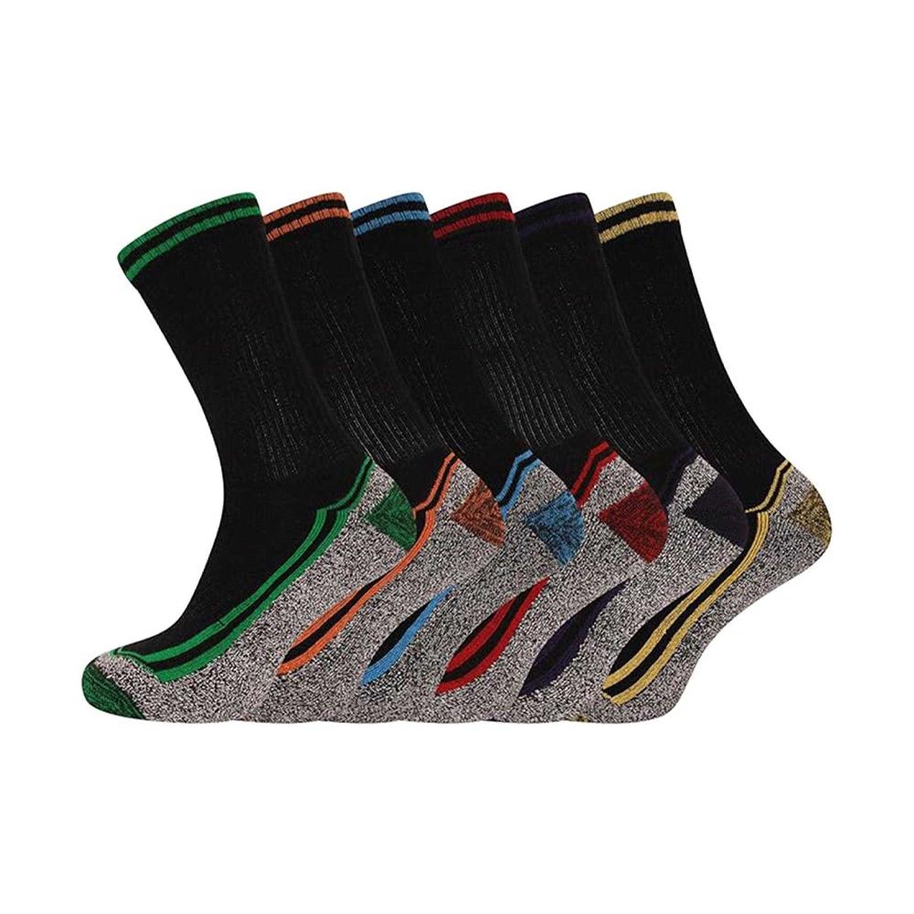 Soxy Mens Assorted Designs Bamboo Contrast Trim Socks (Pack of 6)
