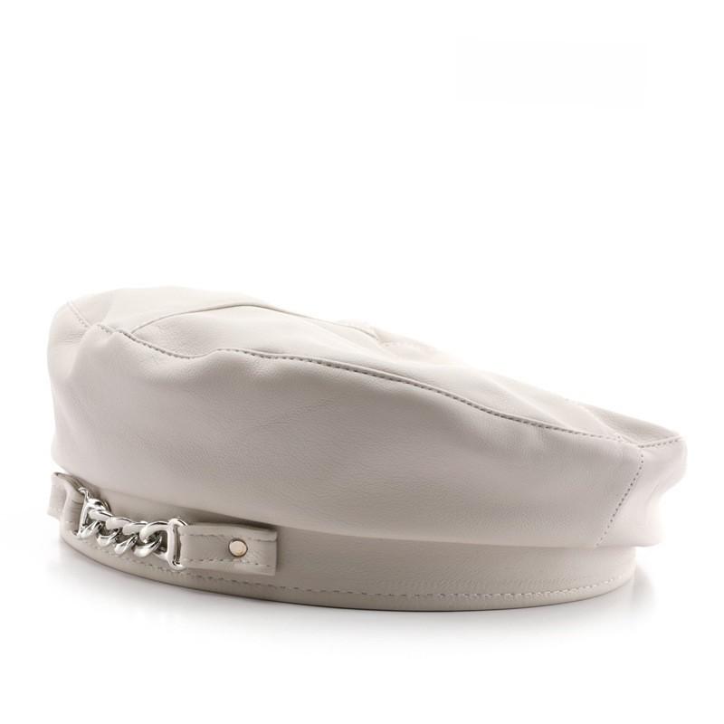 

Beanie Hat Women Casual Pu Leather Sun Protection Windproof Sun Hat For Outdoor Travel бежевий