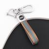 Fashion Colorful Alloy Keychain Rotatable TPU Car Keychain Simple Smooth Car Keyring For Men Women