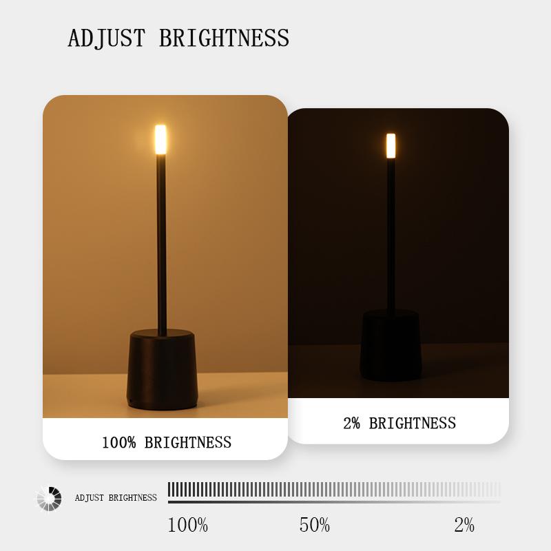 Bar Table Lamp LED Rechargeable Table Lamp Portable All Aluminum Bedside Lamp Restaurant Bar Atmosphere Night Lamp