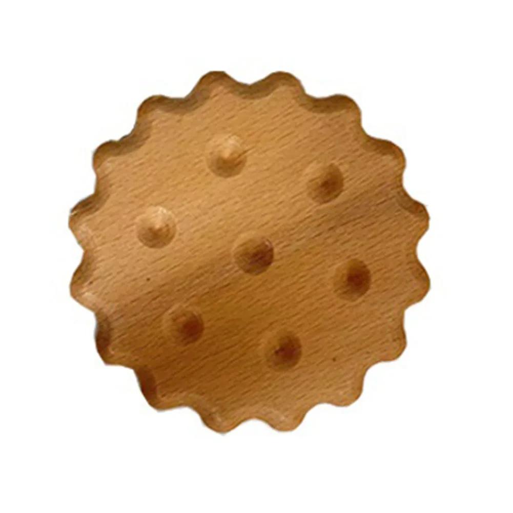 1 stk massivt tre bord dekkeunderlegg Kjeksformet underlegg isolasjonspute For hjemmekjøkken Kaffekopp Hot Pad Drikkeunderlegg