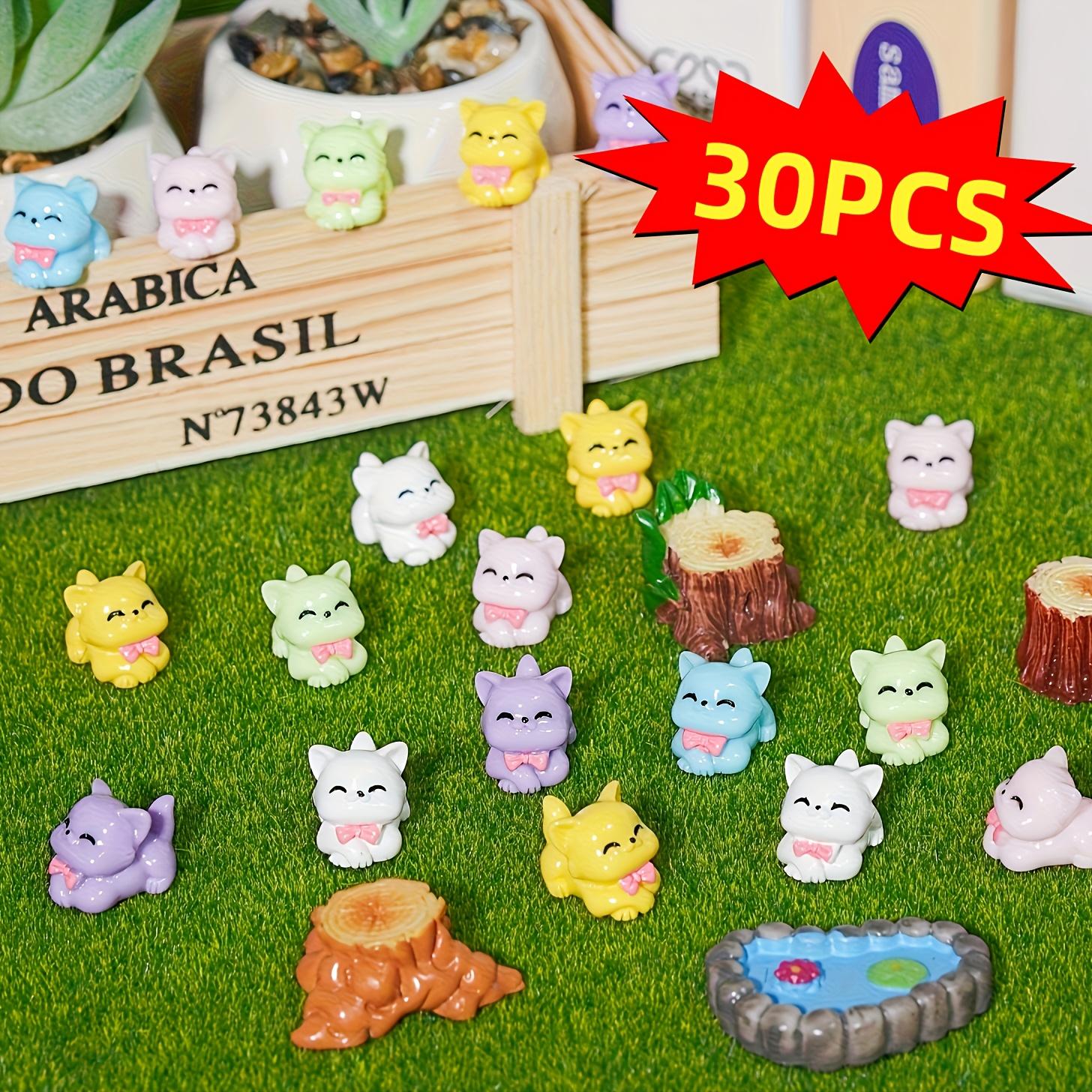 

30 mini cat resin statues, suitable for fairy outdoor moss decoration, miniature landscape sculpture garden DIY indoor and outdo