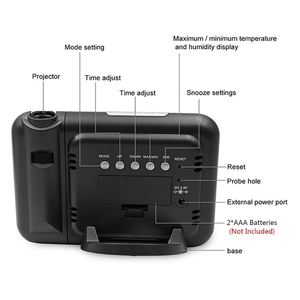 LED Rotating Projection Color Screen Digital Projection Electronic Clock Color Display Alarm Clock Home Desktop Decoration Clock