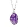 Handmade Silver Wire Winding Irregular Conformal Natural Stone Crystal Rough Stone Pendant Necklace N670