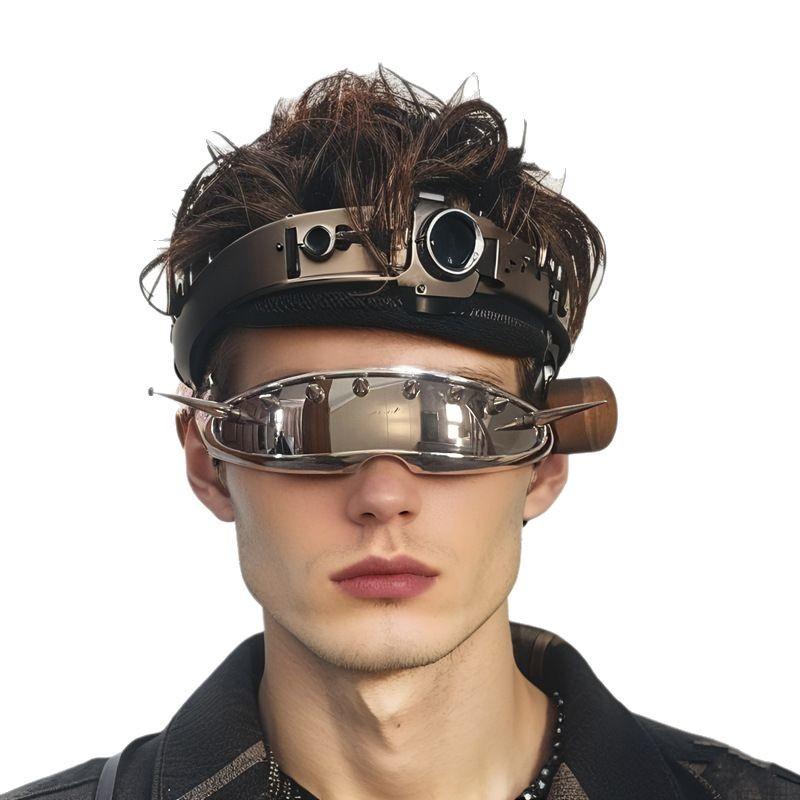 New Sliver Cool Steampunk Eyewear Novelty Sunglasses for Men Goggles Punk Gothic Glasses Novelty Sunglasses Steampunk Goggles