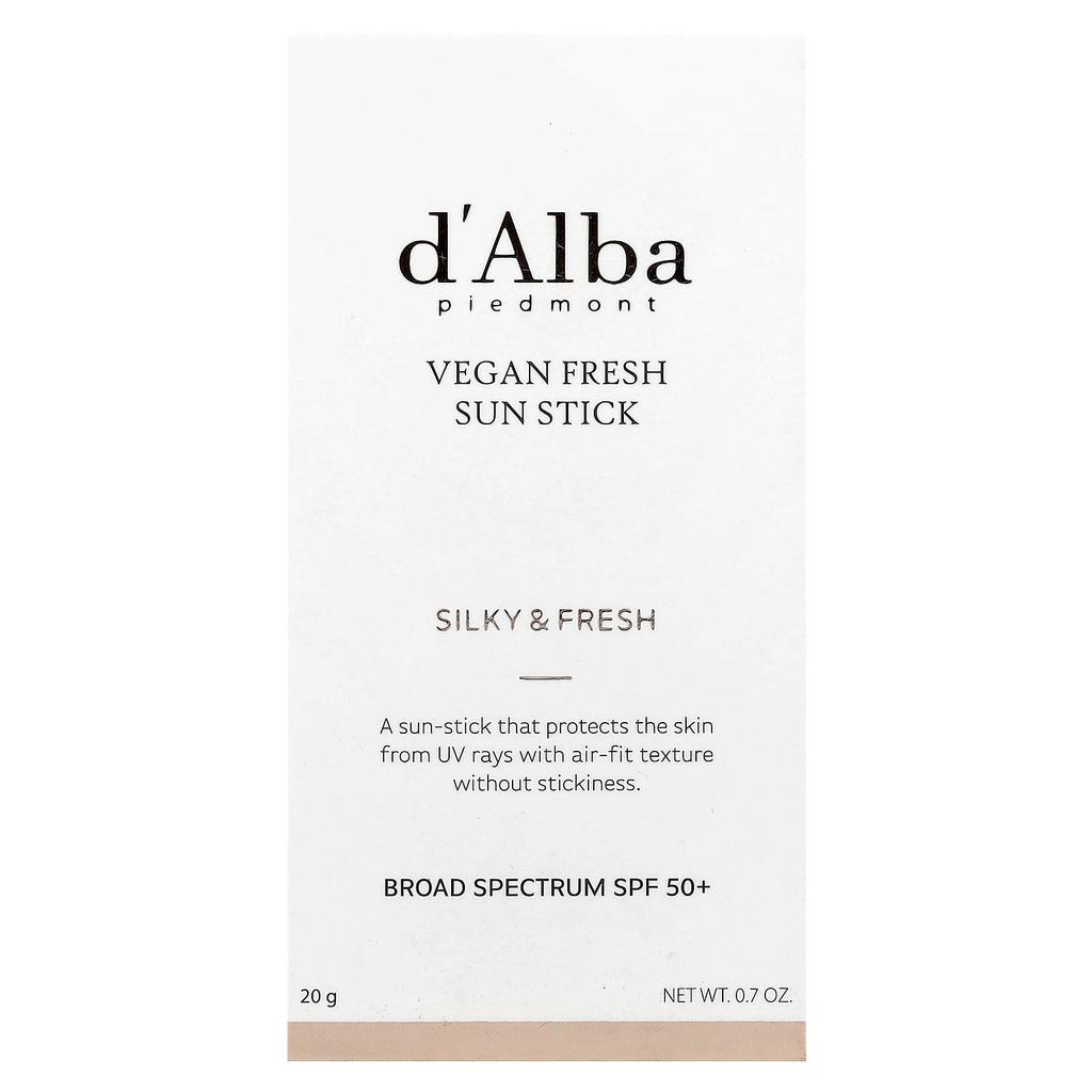 d'Alba Vegan Fresh Sun Stick, Spf 50+, 20G(0.7Oz)