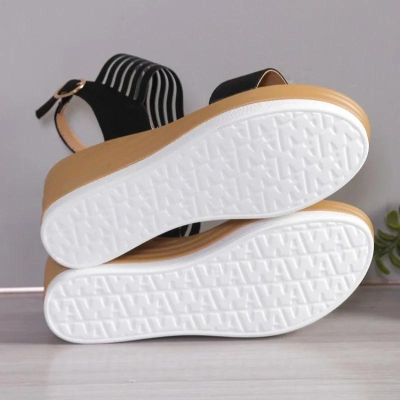 Summer Lightweight Platform Sandals Plus Size Color Blocking Sole Durable Casual Commuter Shoes for Women Export Quality