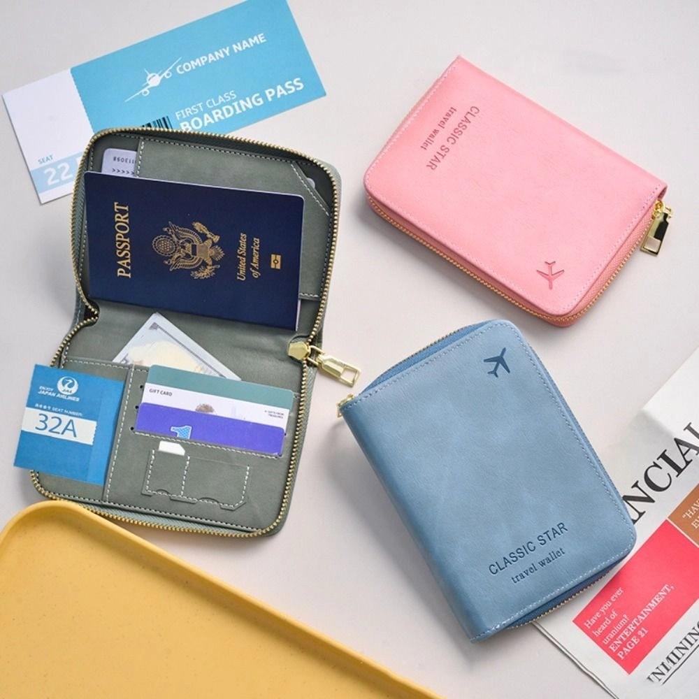 RFID Anti-theft PU Passport Bag Purse Travel Wallet Creative Certificate Storage Bag  Women