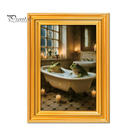 Non-slip Fridge Magnet 1/6Pcs Abstract Frog Refrigerator Vintage Cartoon Green with Frame Home Kitchen Office Decoration Animal Design