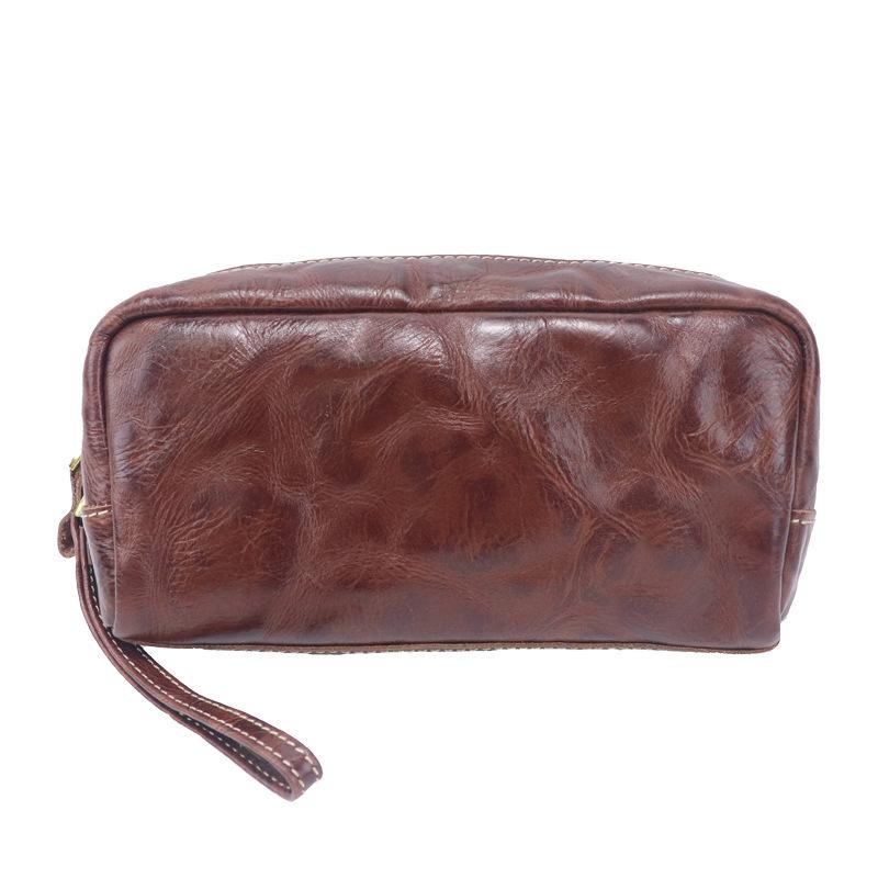 Multi-Purpose Genuine Leather Travel Organizer Pouch, Large Capacity Leather Pen Case, Cosmetics, Small Tools & Daily Essentials