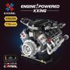 Moc Electric Rc New Creative App Control V8 Engine Led Model Building Blocks Children'S Puzzle Toy Birthday Gift