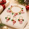Women's Christmas Alloy and Bracelet Set with Colorful Oil