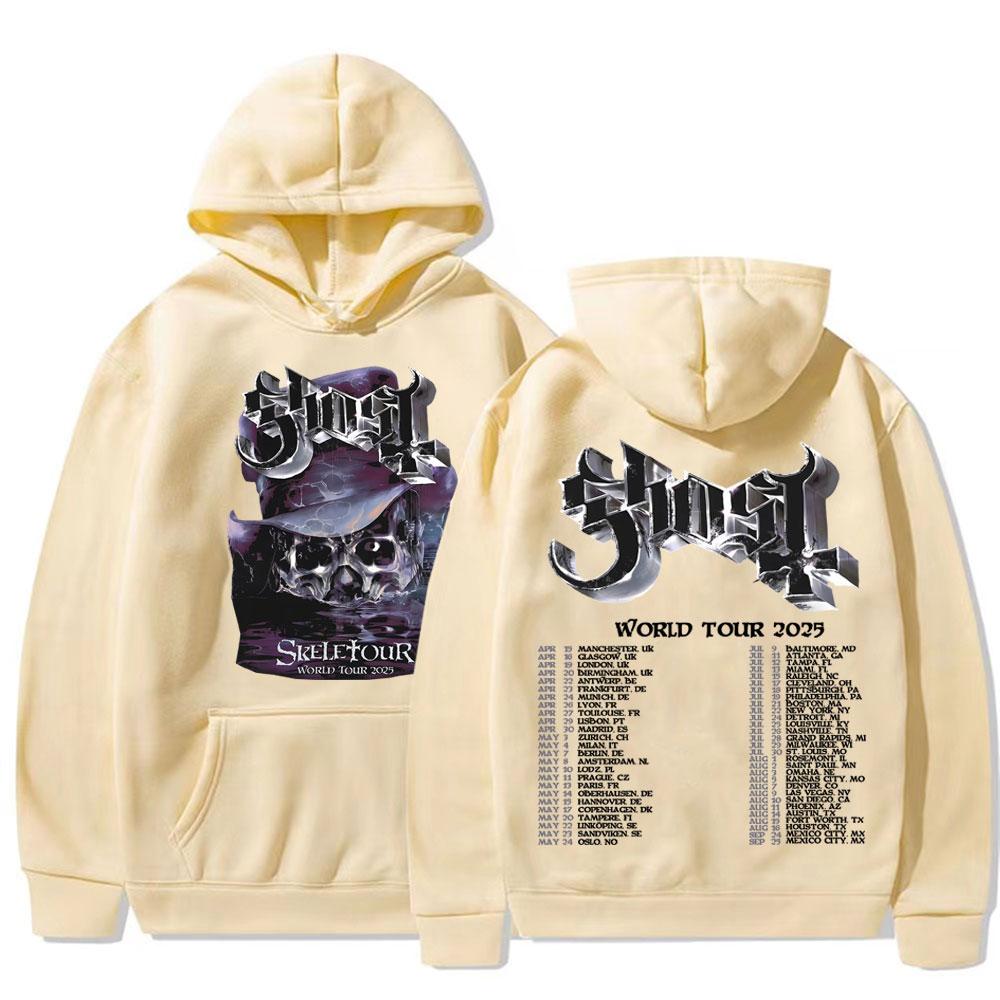 Band Ghost Skeletour World Tour 2025 Merch Hoodie Herren Damen Mode Hip Hop Cooles Sweatshirt Hochwertige Hoodies Streetwear Tops