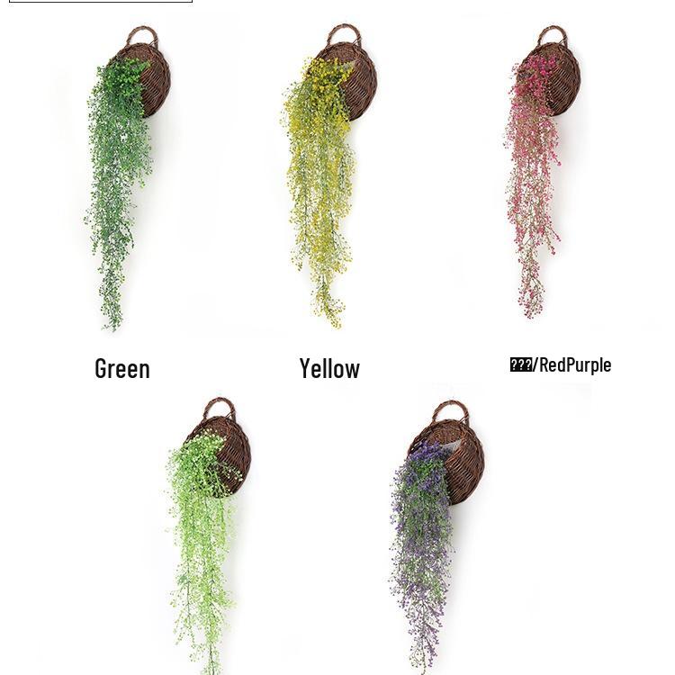 Golden Bell Willow Artificial Trailing Flower Vine for Indoor Wall Decoration