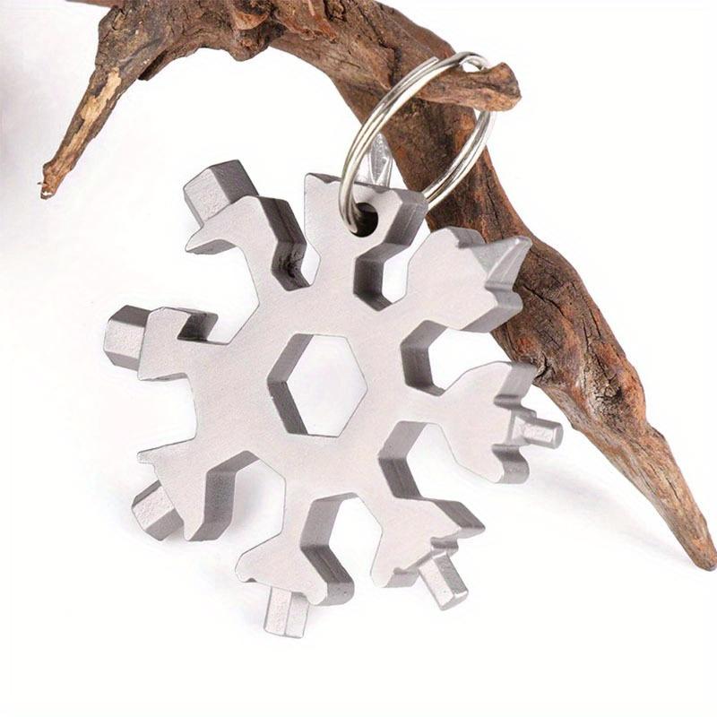 18-in-1 Schneeflocken-Schraubenschlüssel aus Edelstahl Multi-Tool Beliebt tragbar Stahl Kreativ Outdoor Fahrradreparaturwerkzeug Eine Flasche öffnen
