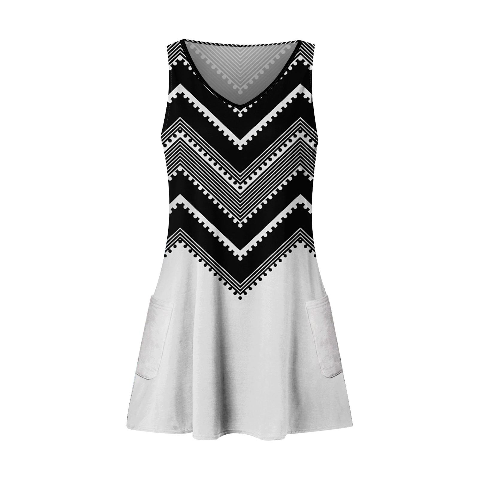 Женское повседневное летнее богемное пляжное платье с принтом и карманами — фото 4