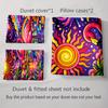 Colorful, Flamingo, Psychedelic. Bedding Duvet Cover Sets Duvet Covers Pillowcases Gifts (1 * Duvet Cover 2 * Pillowcases, Without Duvet Insert)